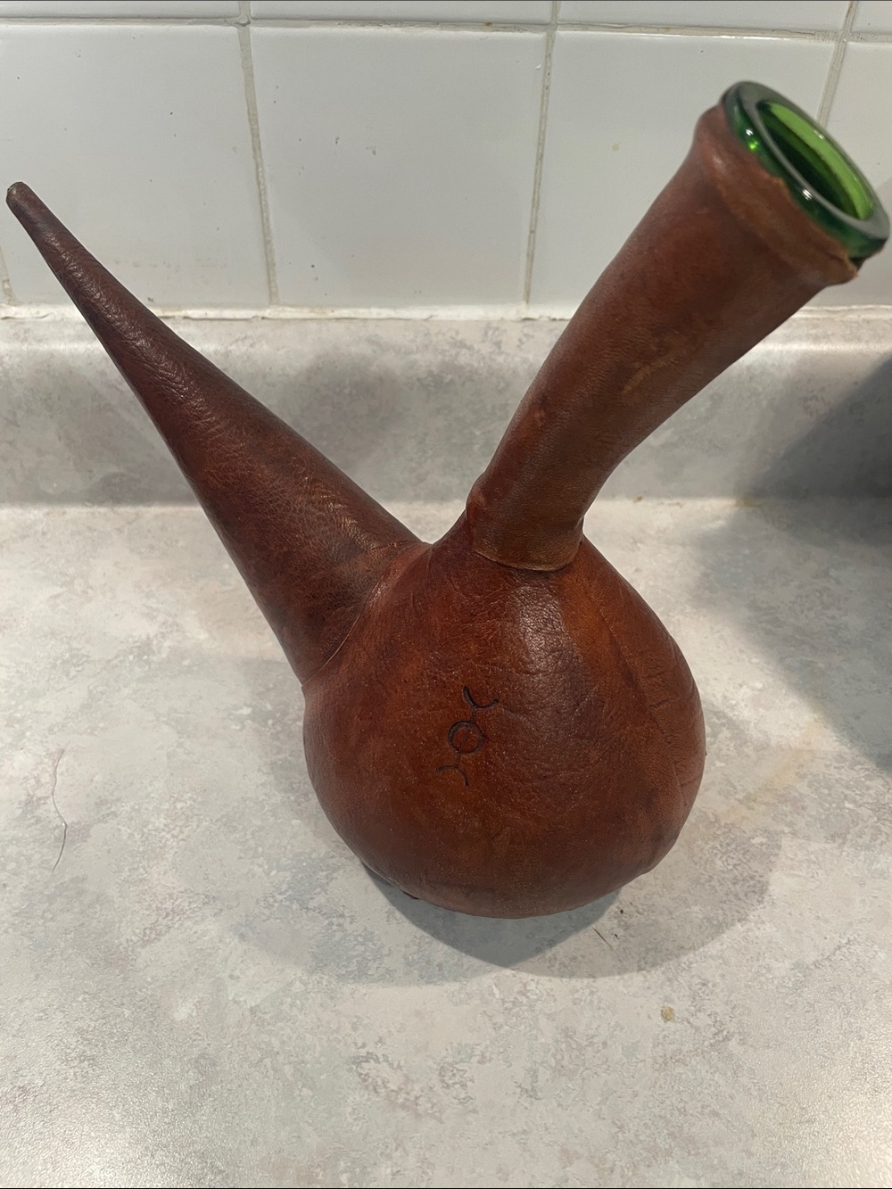 Handcrafted Leather Wrapped Porron (Spain)